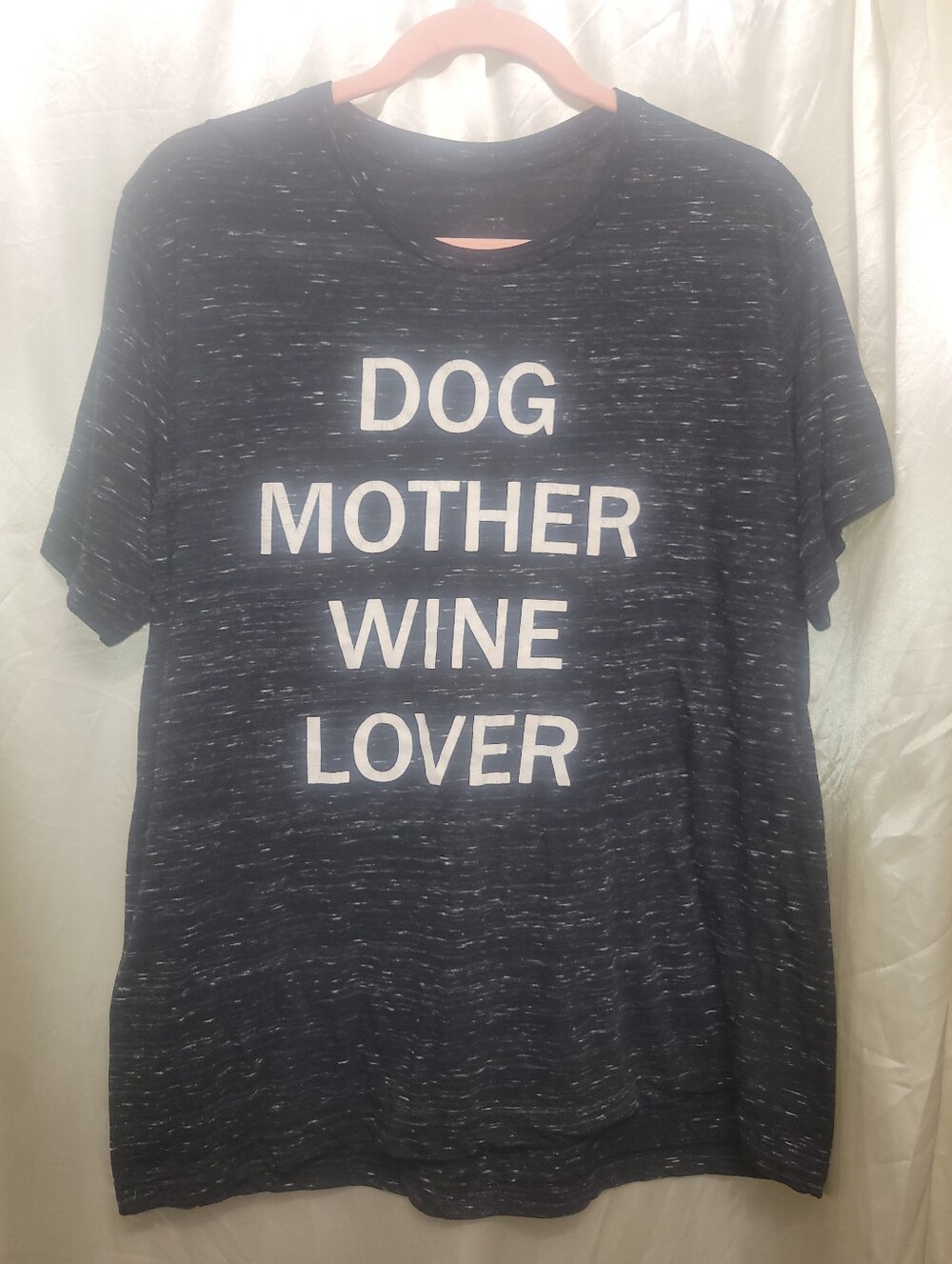 Dog Mother Wine Lover Graphic Tee - Black